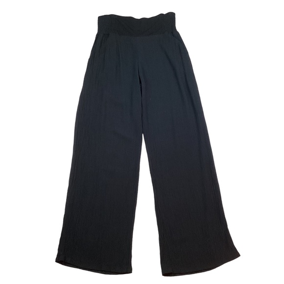 Three Dots Wide Leg Pant Black Crepe - Picture 4 of 14